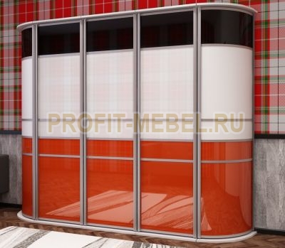 Распашной  шкаф с радиусными фасадами, Москва-радиус - 12 по цене производителя 52965 руб. в наличии на 29.04.2024
