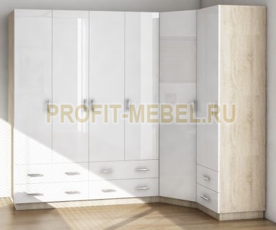 Угловой шкаф с фасадами МДФ, Москва Люкс - 10 по цене производителя 53900 руб. в наличии на 29.03.2024
