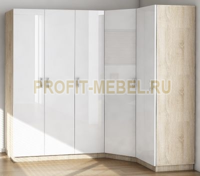 Угловой шкаф с фасадами МДФ, Москва Люкс-3 по цене производителя 41250 руб. в наличии на 29.04.2024