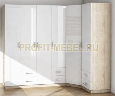 Угловой шкаф с фасадами МДФ, Москва Люкс - 9 по цене производителя 51865 руб. в наличии на 25.04.2024