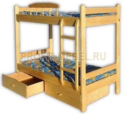 Кровать двухъярусная из массива сосны Буратино по цене производителя 22385 руб. в наличии на 18.05.2024