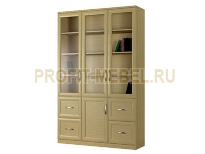 Распашной трехдверный шкаф со стекло дверями для книг и документов №5 по цене производителя 20240 руб. в наличии на 20.04.2024