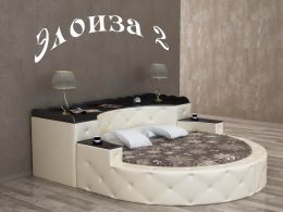 Интерьерная круглая кровать с искусственной кожей Элоиза 2